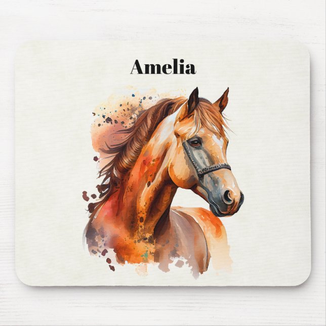 Beautiful Sorrel Horse Portrait Mouse Pad (Front)