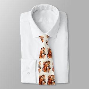 Beautiful Sorrel Horse Portrait Pattern Tie