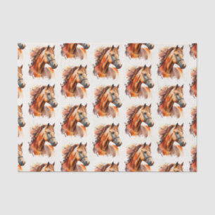 Beautiful Sorrel Horse Portrait Pattern Tissue Paper