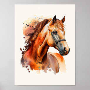 Beautiful Sorrel Horse Portrait Poster