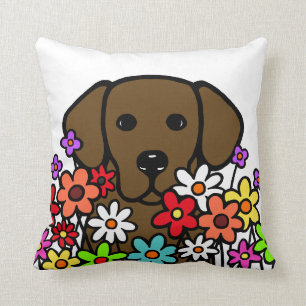 Beautiful Soul Chocolate Labrador Illustration Throw Pillow