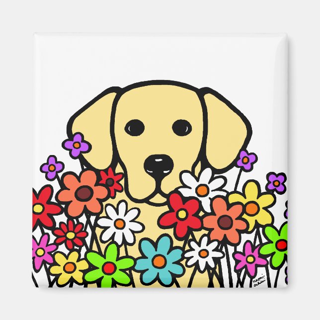 Beautiful Soul Yellow Labrador Illustration Magnet (Front)