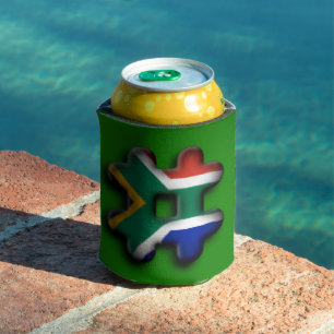 Beautiful South Africa Hashtag Flag Pattern Art   Can Cooler