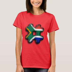 Beautiful South Africa Hashtag Flag Pattern Art T-Shirt