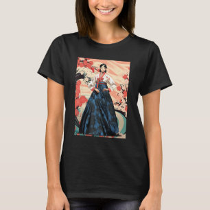 Beautiful South Korean Woman Wearing Hanbok Seoul T-Shirt