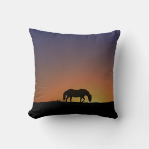 Beautiful Southwestern Horse and Sunrise Pillow
