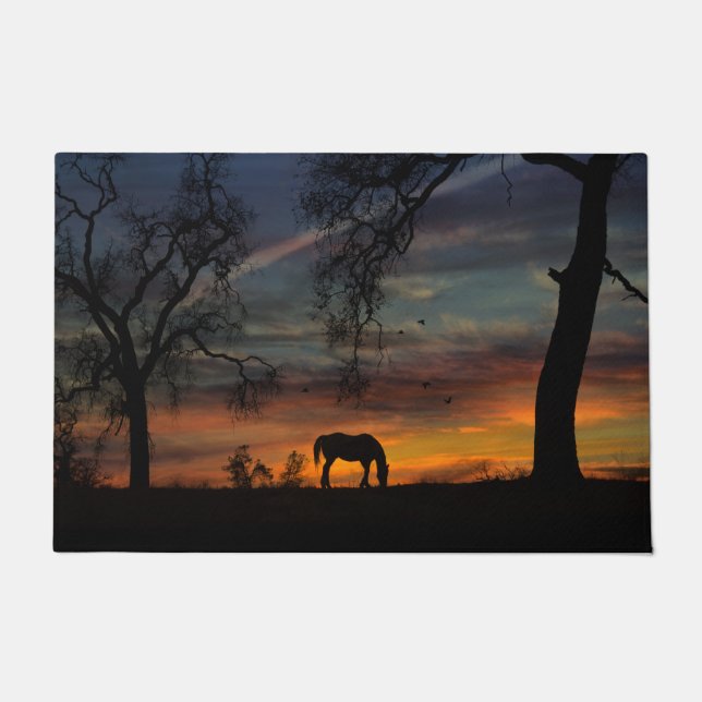 Beautiful Southwestern Horse Door Mat (Front)