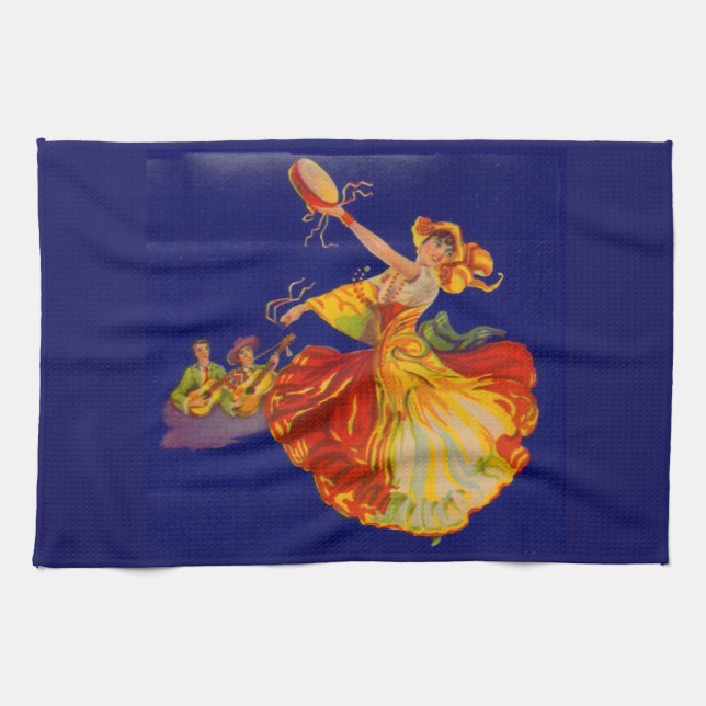 beautiful Spanish dancer Kitchen Towel (Horizontal)