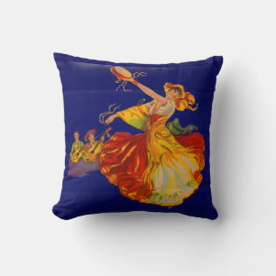 beautiful Spanish dancer Throw Pillow