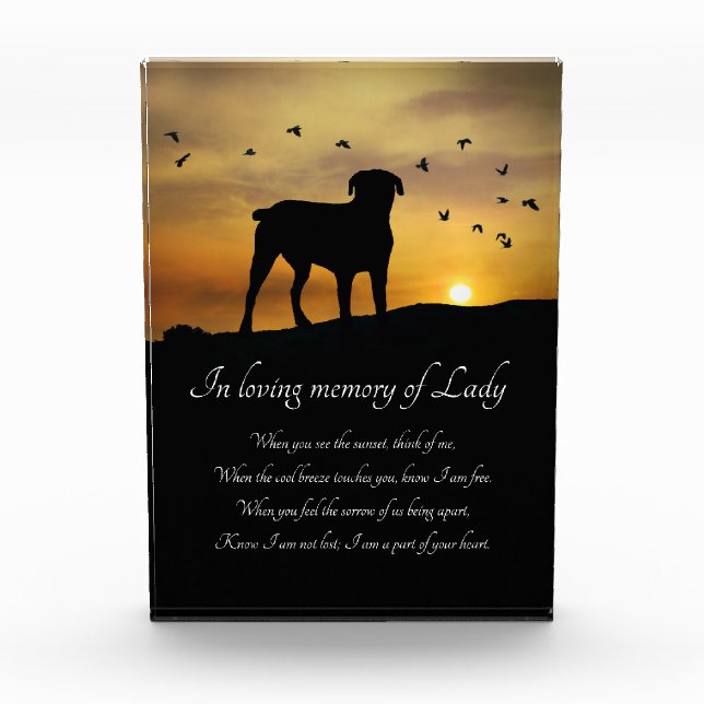 Beautiful Spiritual Dog Memorial Photo Block (Front)