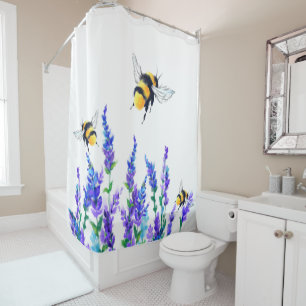 Beautiful Spring Flowers and Bees Flying  Drawing
