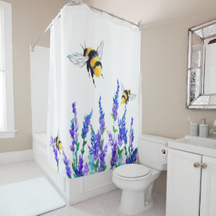 Beautiful Spring Flowers and Bees Flying - Drawing
