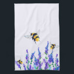 Beautiful Spring Flowers and Bees Flying - Drawing Kitchen Towel<br><div class="desc">Beautiful Spring Flowers and Bees Flying - Drawing Nature Sweet Honey Bee - Choose / Add Your Favourite Text / Colour - Make Your Unique Gift - Resize and move or remove and add elements with customization tool ! - Drawing and Design by MIGNED. You can also transfer my designs...</div>