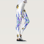 Beautiful Spring Flowers and Bees Flying - Drawing Leggings<br><div class="desc">Beautiful Spring Flowers and Bees Flying - Drawing Nature Sweet Honey Bee - Choose / Add Your Favourite Text / Colour - Make Your Unique Gift - Resize and move or remove and add elements with customization tool ! - Drawing and Design by MIGNED. You can also transfer my designs...</div>