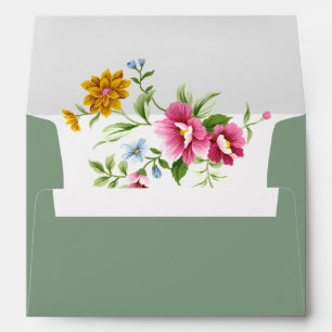 Beautiful Spring Flowers Wedding Envelope