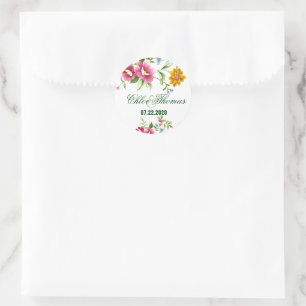 Beautiful Spring Flowers Wedding Stickers