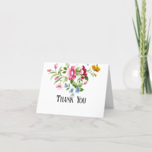 Beautiful Spring Flowers Wedding Thank You Card
