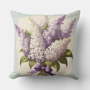 Beautiful spring lilacs throw pillow