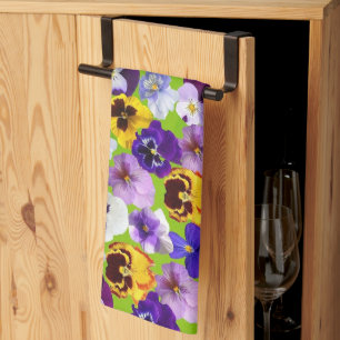 Beautiful Spring Pansies  Kitchen Towel