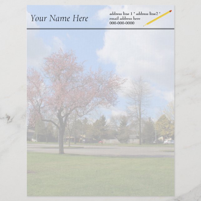 Beautiful spring park landscape photography letterhead (Front)