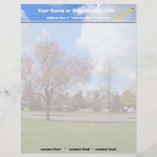 Beautiful spring park landscape photography letterhead
