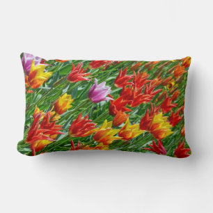 Beautiful spring tulip print pillow