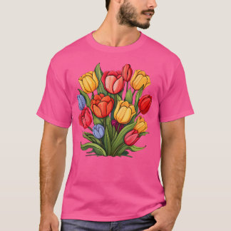 Beautiful Spring Tulips Flower Plant Gardening T-Shirt