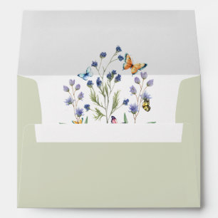 Beautiful Spring Wildflowers and Butterflies Envelope