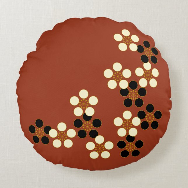 Beautiful Springtime Japanese Cherry Blossom Round Pillow (Front)