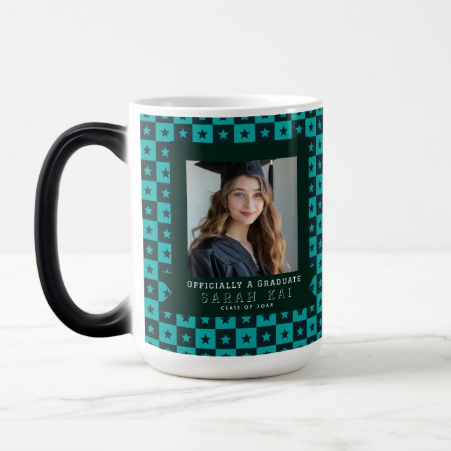 Beautiful Square Print College Grad Magic Mug (Left)