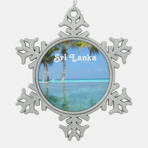 Beautiful Sri Lanka Snowflake Pewter Christmas Ornament