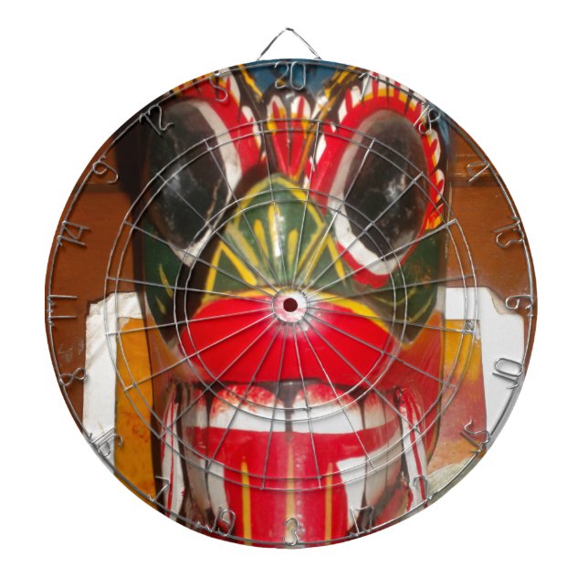 Beautiful Sri Lankan Traditional Fire Mask Art   Dartboard (Front)