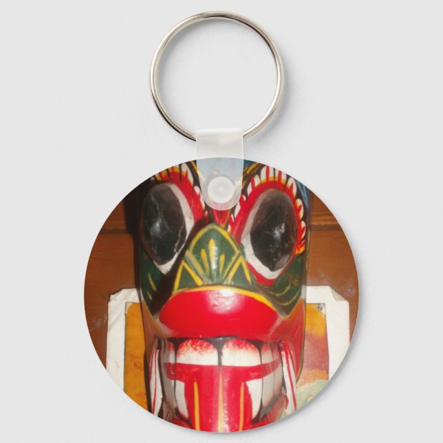 Beautiful Sri Lankan Traditional Fire Mask Art   Keychain (Front)