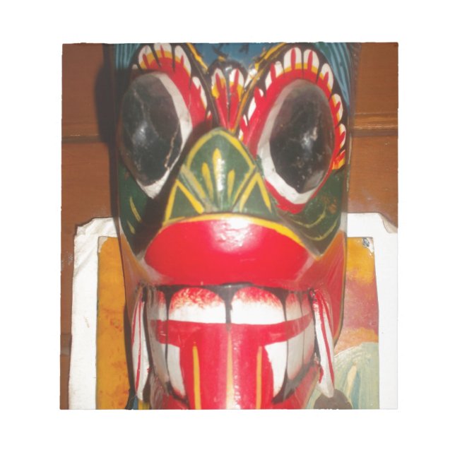 Beautiful Sri Lankan Traditional Fire Mask Art   Notepad (Front)