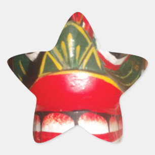 Beautiful Sri Lankan Traditional Fire Mask Art Star Sticker