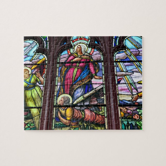 Beautiful stain glass window jigsaw puzzle (Horizontal)