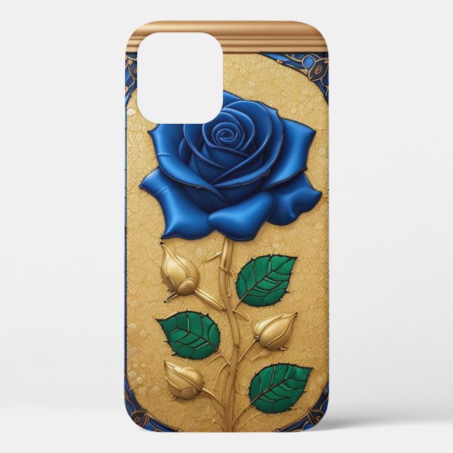 Beautiful Stained Glass Window with Blue Rose Case-Mate iPhone Case (Back)