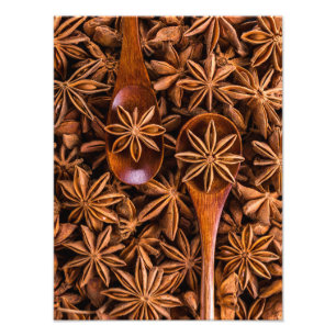 Beautiful star anise spices photo print