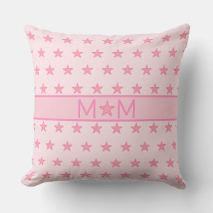 Beautiful Star Mom & Star Pattern on Pink Throw Pillow