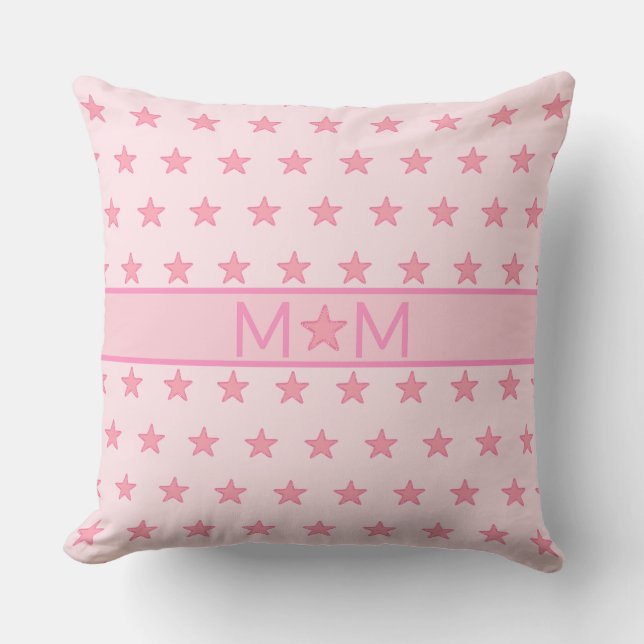 Beautiful Star Mom & Star Pattern on Pink Throw Pillow (Front)