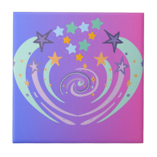 beautiful stars and heart tile