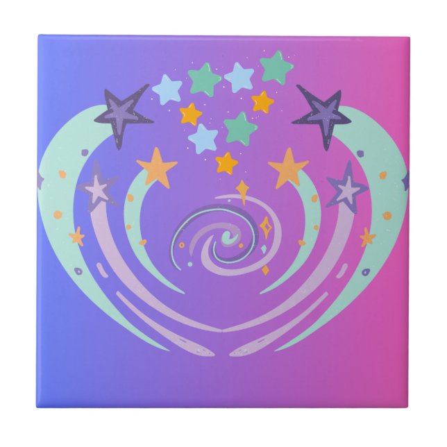 beautiful stars and heart tile (Front)