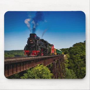 Beautiful Steam Locomotive Over a Bridge JS8419 Mouse Pad