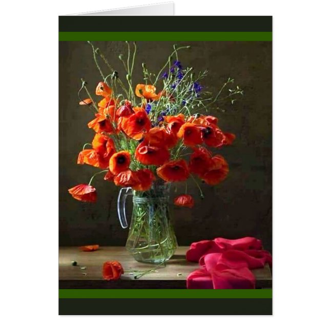 Beautiful Still Life Pitcher of Red Flowers (Front)