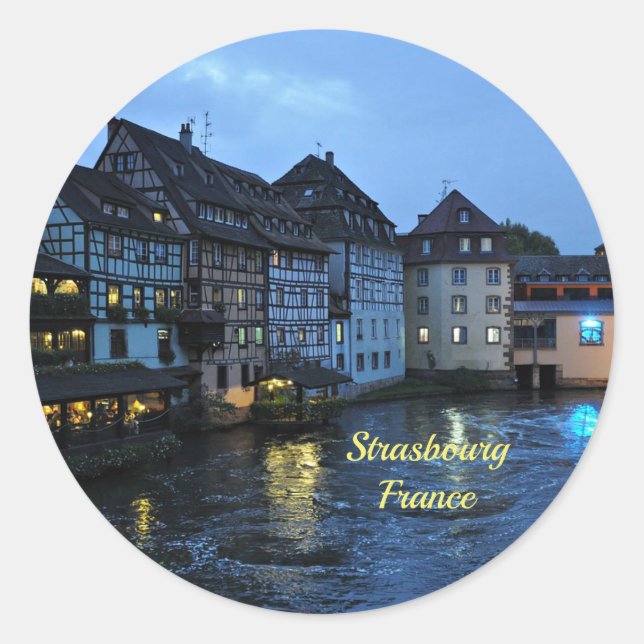 Beautiful Strasbourg, France Classic Round Sticker (Front)