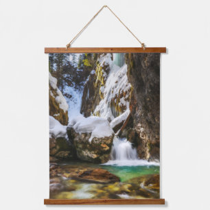 Beautiful stream in Gozd Martuljek end of winter Hanging Tapestry