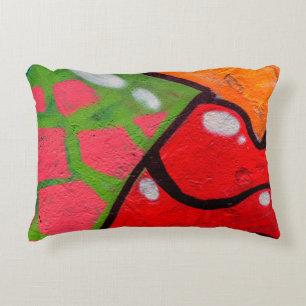 Beautiful street art of graffiti. Abstract color c Accent Pillow