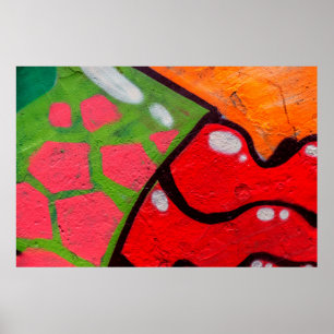 Beautiful street art of graffiti. Abstract colour Poster