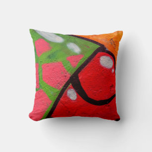 Beautiful street art of graffiti. Abstract colour Throw Pillow