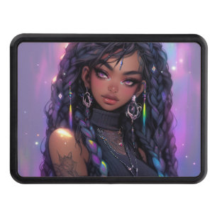 Beautiful Stylish Braided Hair Anime Girl Trailer Hitch Cover